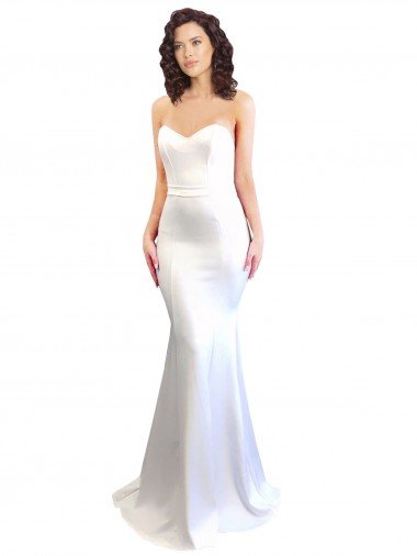 Sweetheart Strapless High Neck Long Formal Crepe Bridesmaid Dress / Prom Dress Canada