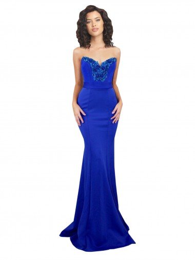 Sweetheart Flower Neckline High Neck Formal Crepe Bridesmaid Dress / Prom Dress Canada