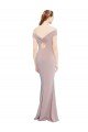 Knotted Off the Shoulder Formal Crepe Bridesmaid Dress / Prom Dress with Cut-Out Back