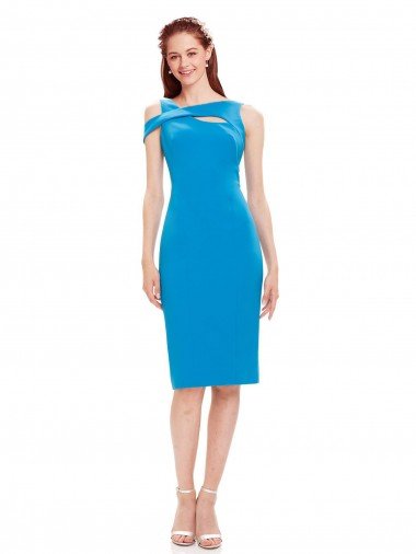 Sleeveless Formal Crepe Cocktail Dress / Homecoming Dress with Keyhole Off The Shoulder Detailing Canada