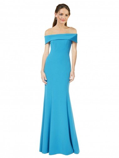 Off the Shoulder Formal Crepe Bridesmaid Dress / Prom Dress with Fitted Silhouette Canada