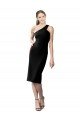 One Shoulder Short Formal Crepe Cocktail Length Bridesmaid Dress / Prom Homecoming Dress