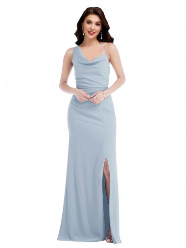 One Shoulder Draped Cowl Neck Maxi Bridesmaid Dress / Prom Dress Canada