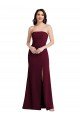 Strapless Crepe Maxi Bridesmaid Dress / Prom Dress with Front Slit