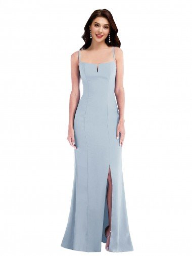 Flattering Trumpet Maxi Formal Crepe Bridesmaid Dress / Prom Dress with Front Slit Canada