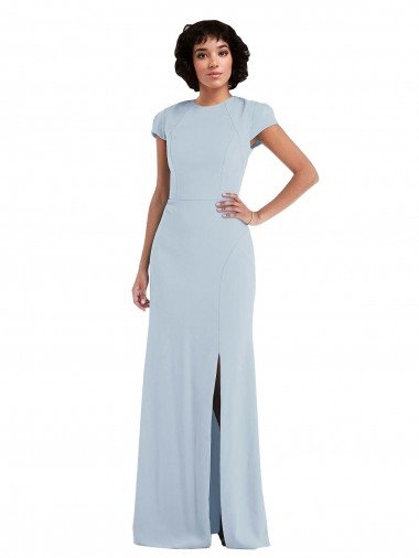 Cap Sleeve Cutout Tie Back Trumpet Bridesmaid Dress Canada