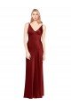 Full Length Long Formal Stretch Satin Slip Bridesmaid Dress / Prom Dress V-Back