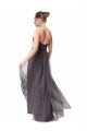 Long Sweetheart Tulle Bridesmaid Dress with Shirred Criss Cross Bodice