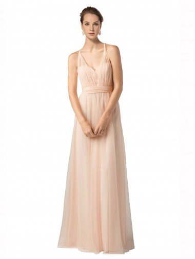 Sweetheart A-Line Tulle Bridesmaid Dress with Shirred Bodice Canada
