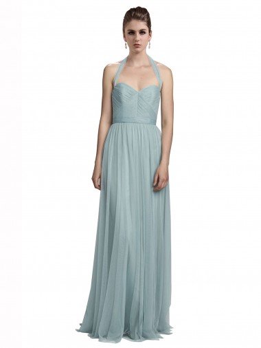 Halter Ruched Sweetheart Neckline Tulle Bridesmaid Dress Canada