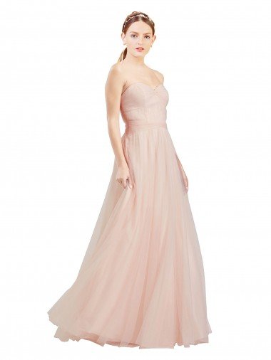 Floor Length Sweetheart Tulle Bridesmaid Dress with Open Back Canada