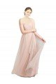 Long Floor Length Sweetheart Pleated Tulle Bridesmaid Dress