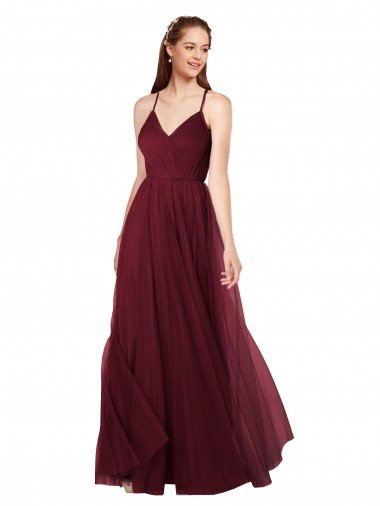Beach-inspired Sweetheart Tulle Long Bridesmaid Dress Canada