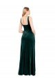 Square Neck Full Length Velvet Bridesmaid Dress / Prom Dress with Side Slit